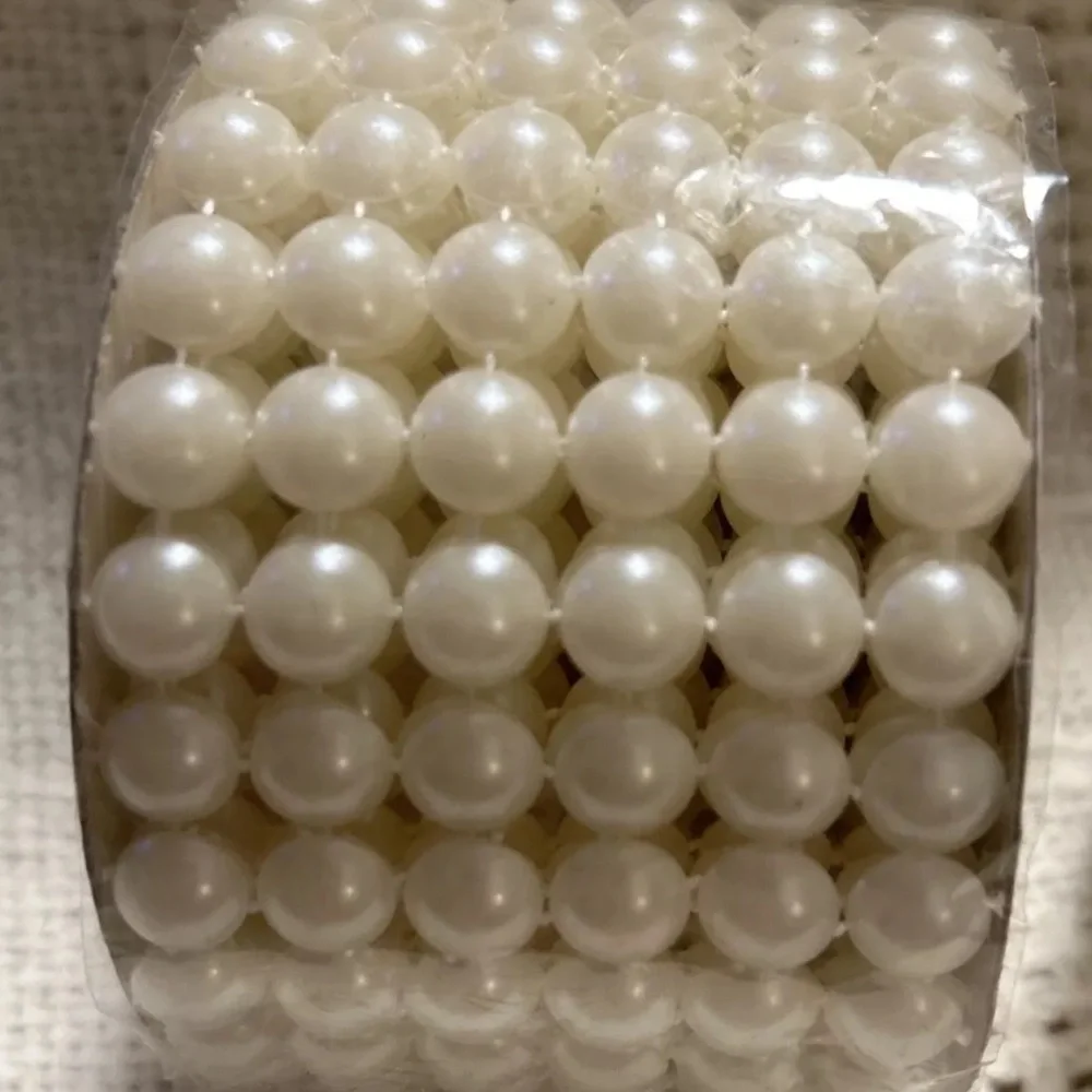 Lot Of 2 New Sealed Faux Pearl Gift Wrapping Trim